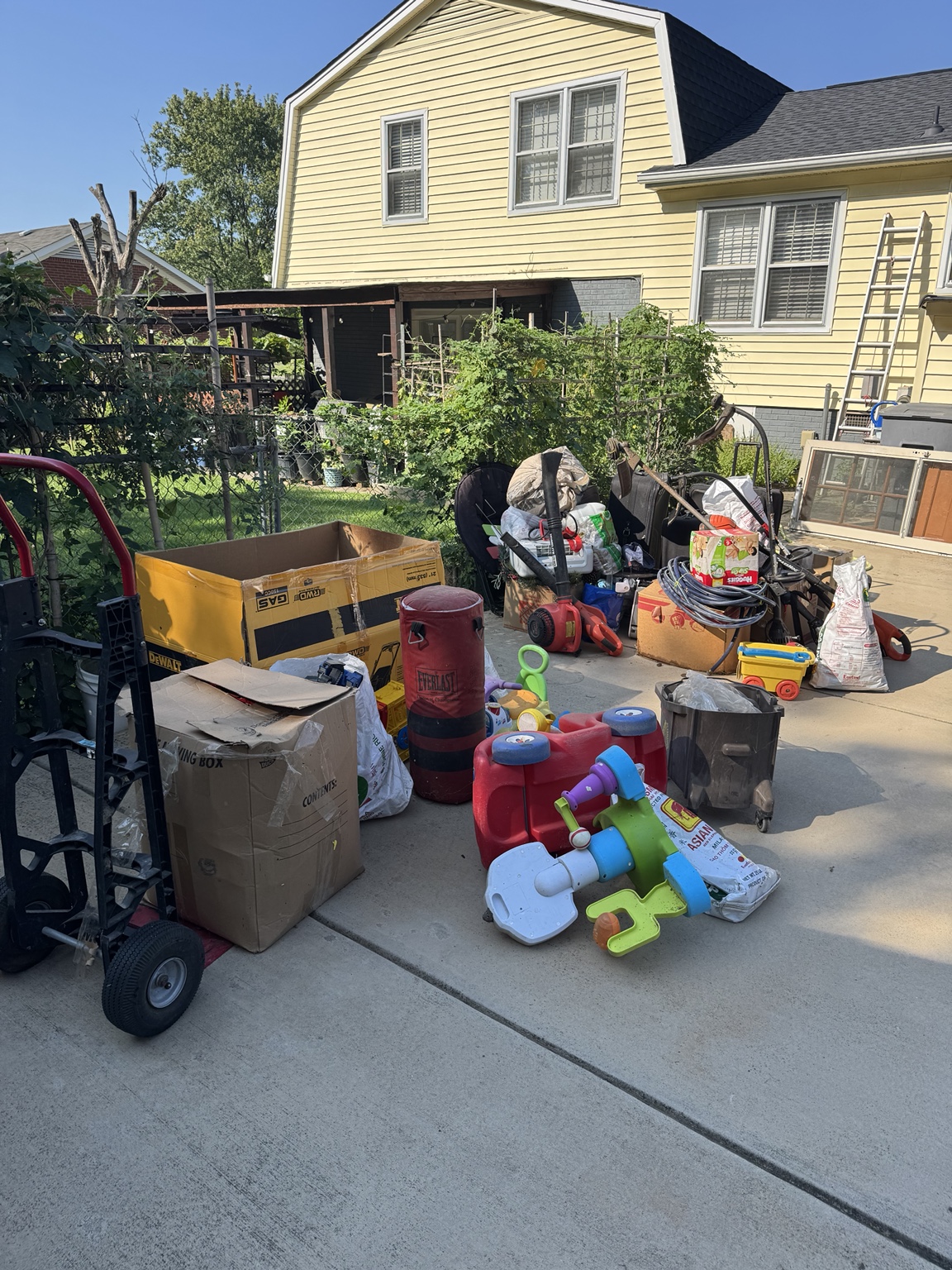 Household furniture and bulky junk prepared for removal